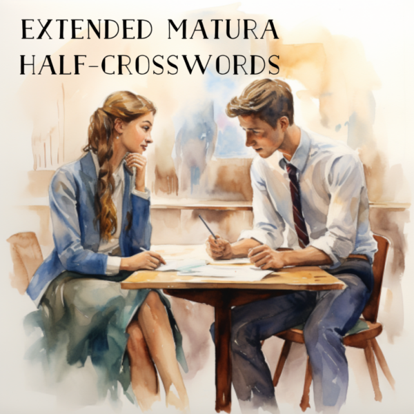 Extended Matura half-crosswords